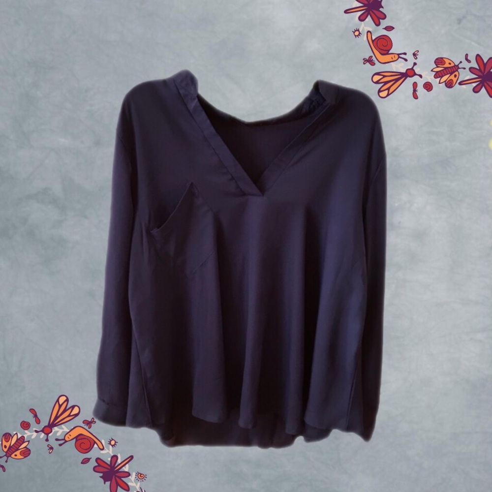 Styledome Navy Blue Blouse